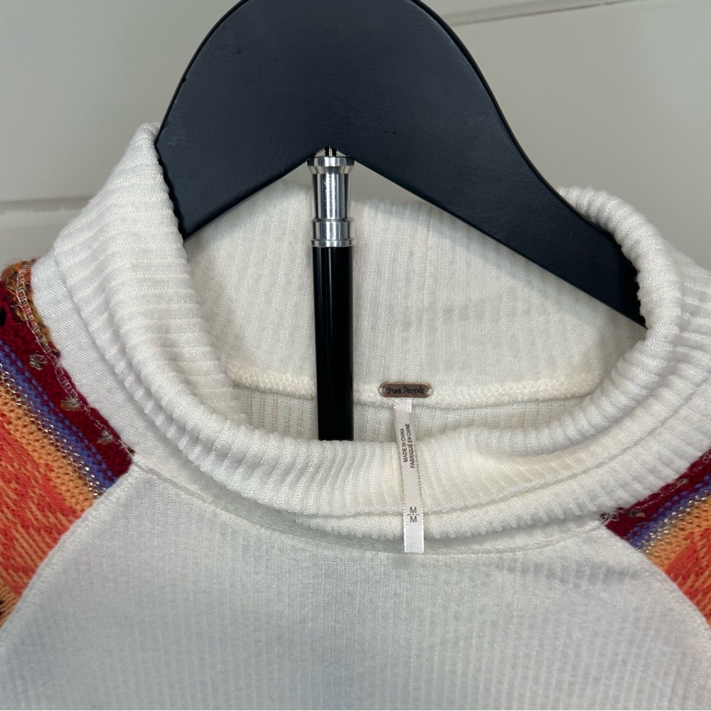 Free People Cream Ribbed Mock-Neck Sweater - Picture 9 of 13